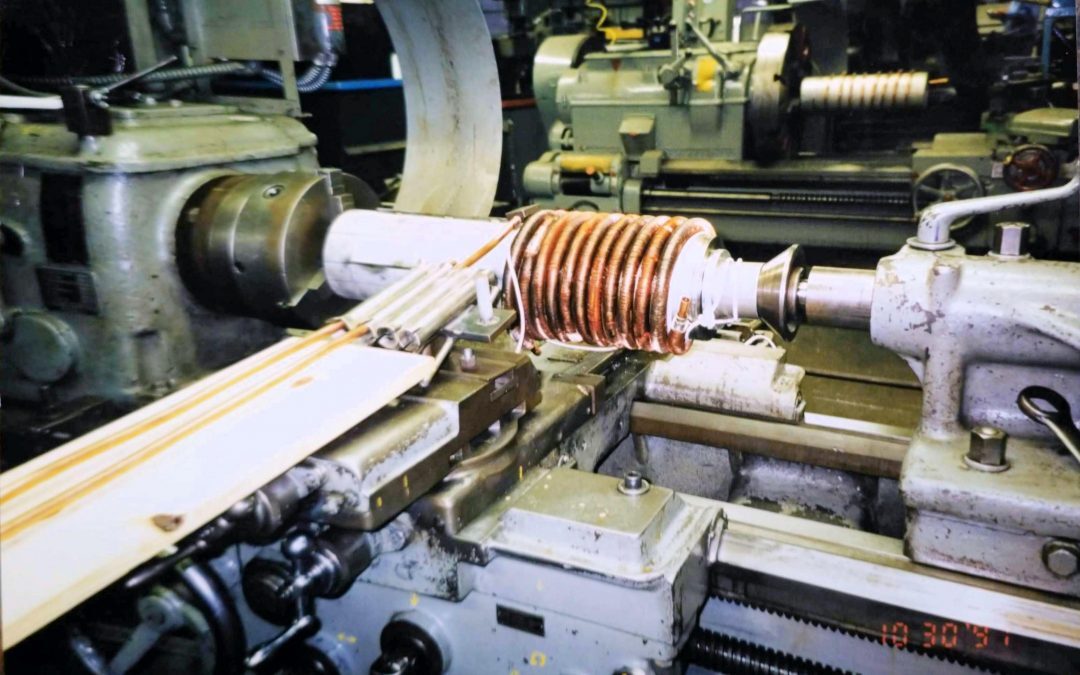 #TBT Coiling Finned Copper Tubing on Mandrel in the 1990’s